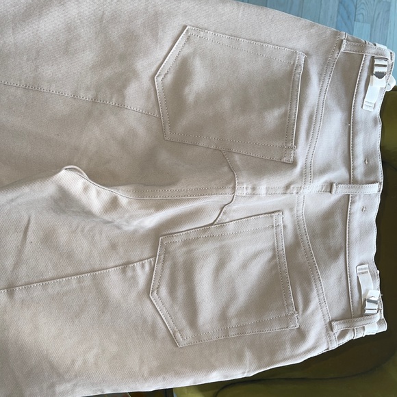 Helmut Lang Femme Hi Rider Straight Jeans Natural Tan High Rise - Picture 6 of 13